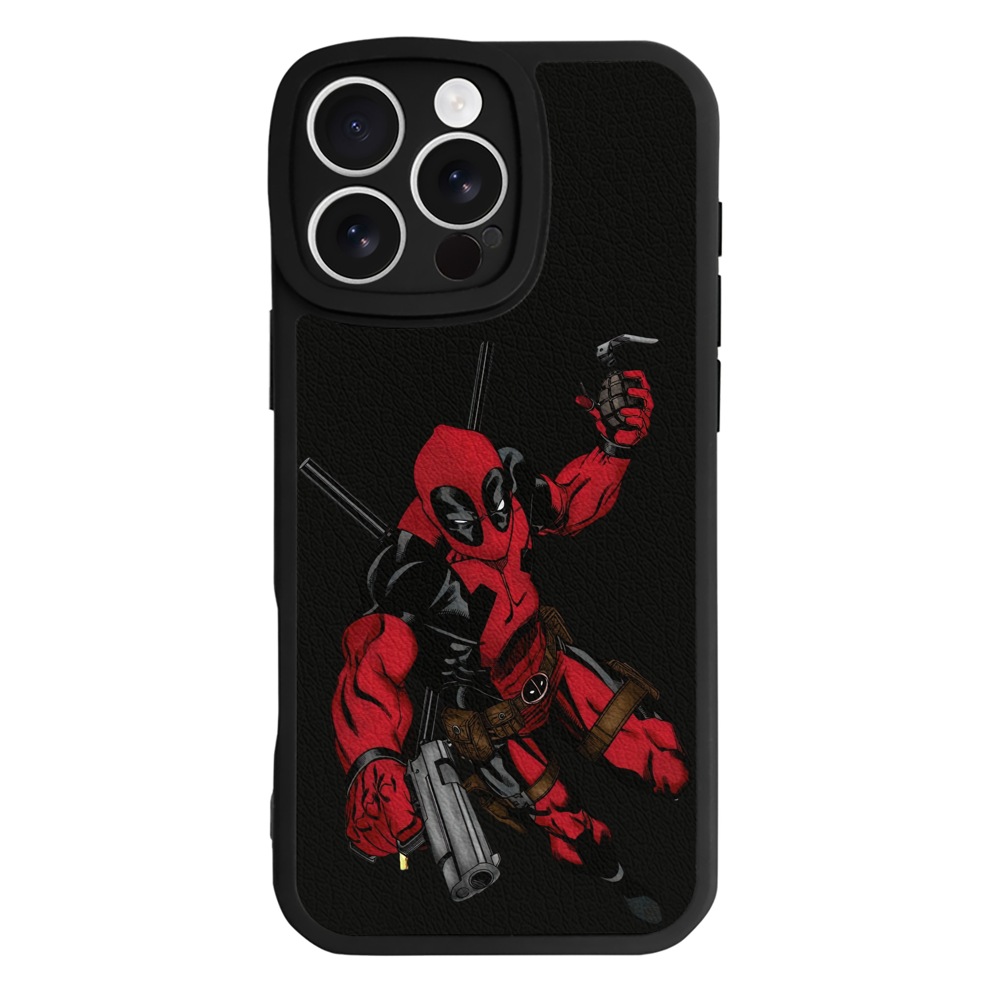 （画像用） Deadpool デッドプール 【iPhone 16シリーズ対応】シリコンスマホケース（レザー調） 材質：シリコン